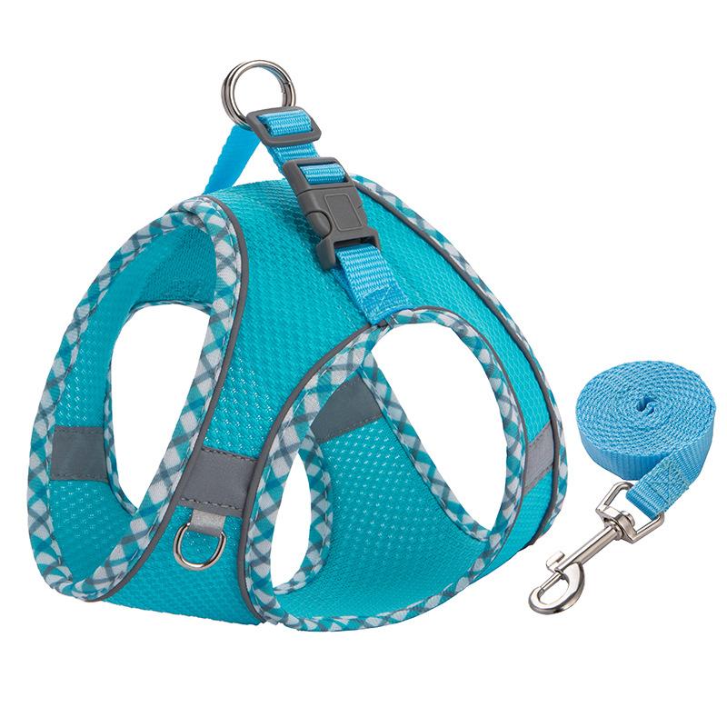 Собака Кошка Домашнее животное Шлейка Поводок Набор Регулируемый Светоотражающий Защищенный от побега Щенок Котенок Домашнее животное Жилет Шлейка Ошейник для собаки Аксессуары для маленьких собак
