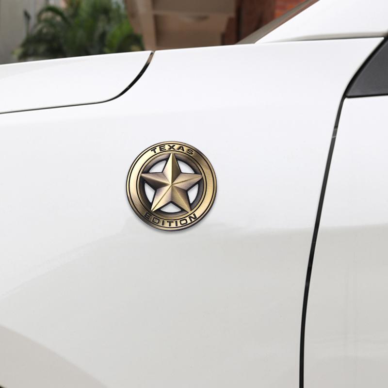 3D Metal TEXAS EDITION Pentagram Emblem Car Decoration Sticker For Jeep Ranegade Patriot Wrangler YJ JK Grand Cherokee Compass ALY1