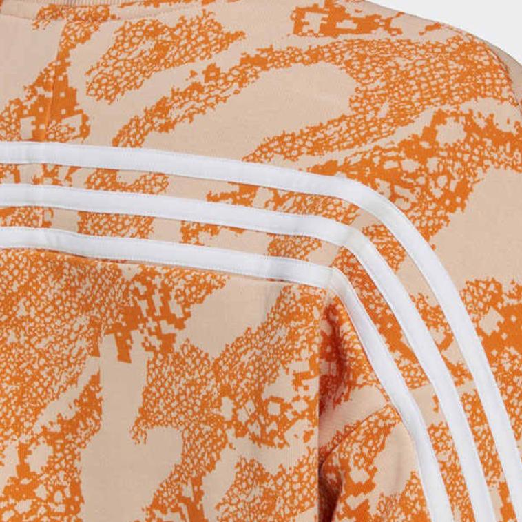 Adidas Animal Print Comfortable Skin-Friendly Crew Neck Sweatshirt Women Sweatshirt Orange H57316