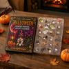 Holiday Countdown Calendar 24-Day Gnome Advent Calendar, Diamond Style Acrylic Ornament Set with Creative Gift Box Halloween Theme, Hanging Decor for