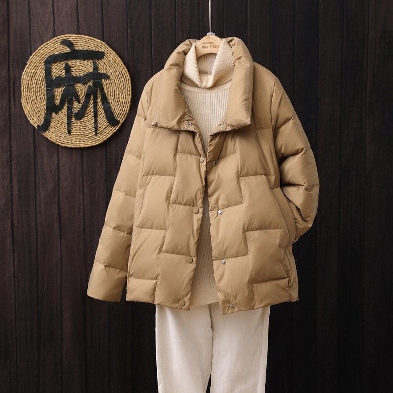 Базовый осенне-зимний новый легкий и тонкий пуховик женский короткий ультралегкий модный легкий большого размера свободного кроя пальто тренд