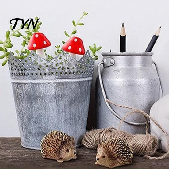 Cute Hedgehog Mushroom Set Micro Landscape Ornaments for Moss Terrariums Fairy Garden Decor, Miniature DIY Bonsai Embellishments Figurine,