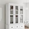 VidaXL Cabinet with Glass Doors BODO White Solid Pine Wood 355077