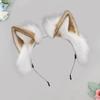 Повязка на голову из искусственного меха лисы с кошачьими ушками в плюшевом стиле для ролевых игр, переодевания, ручной работы, повязка на голову, реквизит для косплея