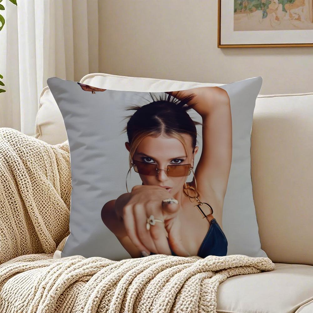 mMillie Bobby Brown Peripheral Cushion Cover Pillowcase Antidustmite living Room Sofa Decor Cushion Room