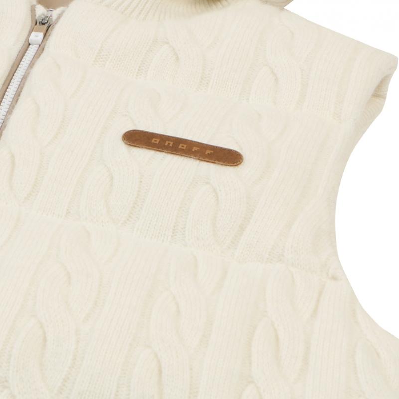 Onoff Women Knit Down Vest Ivory Of2003lb