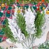 Christmas Pine Branches Artificial Pine Needles Faux Greenery Stems Xmas Garland Ornaments Holiday Xmas Winter DIY Home Decors
