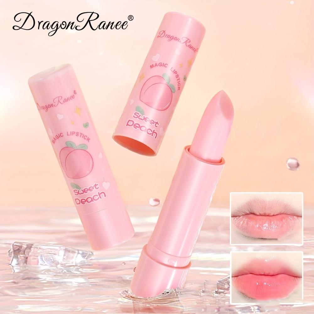 Персиковый бальзам для губ, меняющий цвет, стойкая помада, чувствительная к температуре, водостойкая, увлажняющая, восстанавливающая, против сухости и потрескавшихся губ