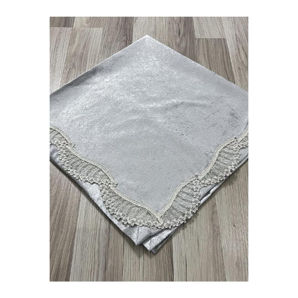 6 Piece Velvet French Laced Dowry Box Boxed Prayer Rug Set Bride Groom Set