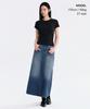 Musinsa Standard Woman Women'S Lightweight Denim Maxi Skirt [Medium Indigo]