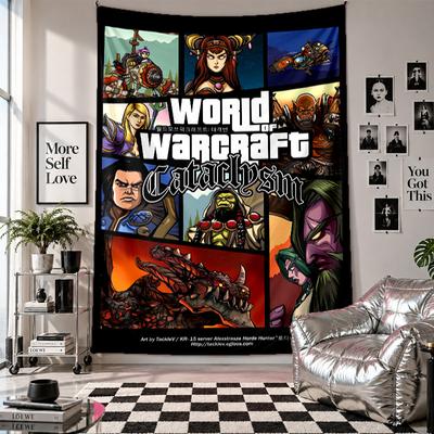 Настенный гобеленИскусство World of Warcraft Подвесная ткань Декоративное фоновое покрытие для украшения комнаты