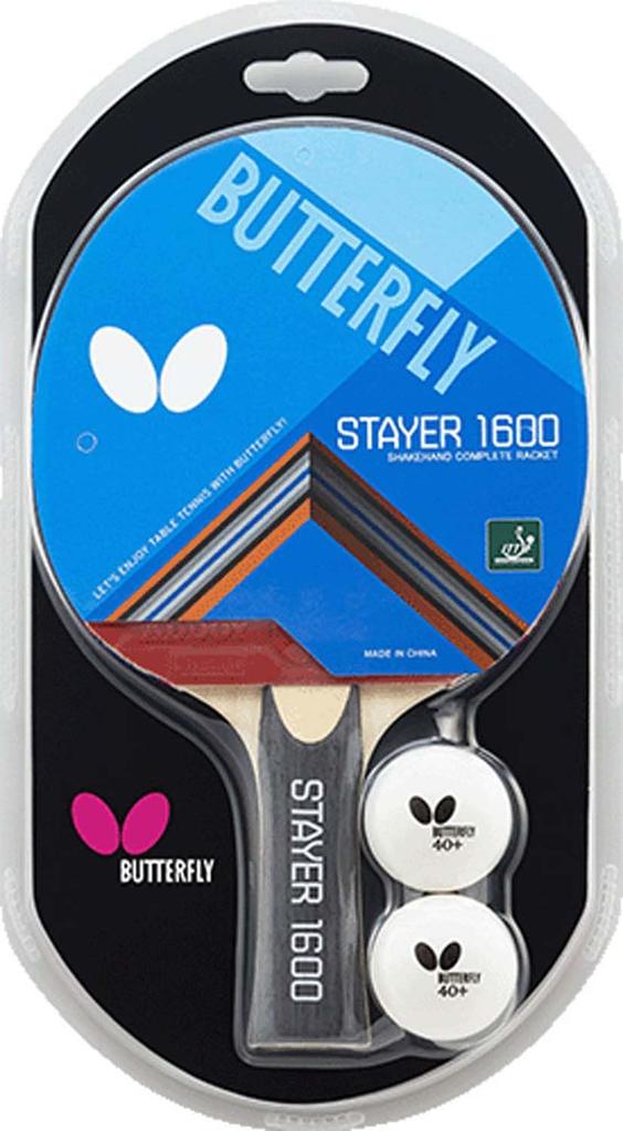 Butterfly Table Tennis Rubber Tensioned Racket for Leisure Stayer 1600 17080