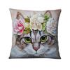 Home Decoration Pillow Cat With Flowers Printed Cushion Decorative Pillows Cartoon Animal Home Decor Sofa Throw Pillows 45*45Cm