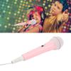 Karaoke Microphone, Wired Microphone, Dynamic Vocal Microphone, Cute for Kids, Perfect for Karaoke, Parties, and Performances, Clear (Pink)