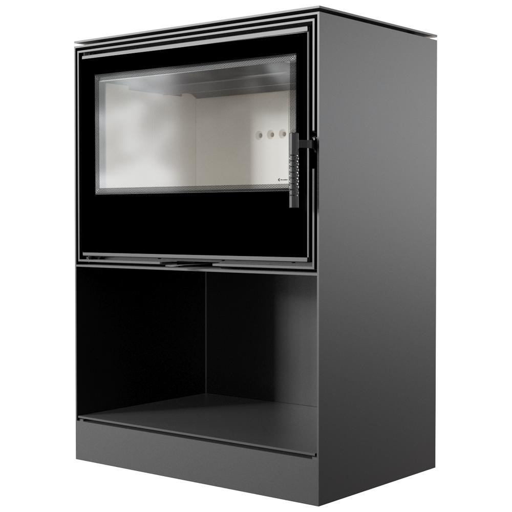 Дровяная стальная печь KRATKI KARI 80 Ø 180 12 кВт ниша для дров самозакрывающаяся дверца