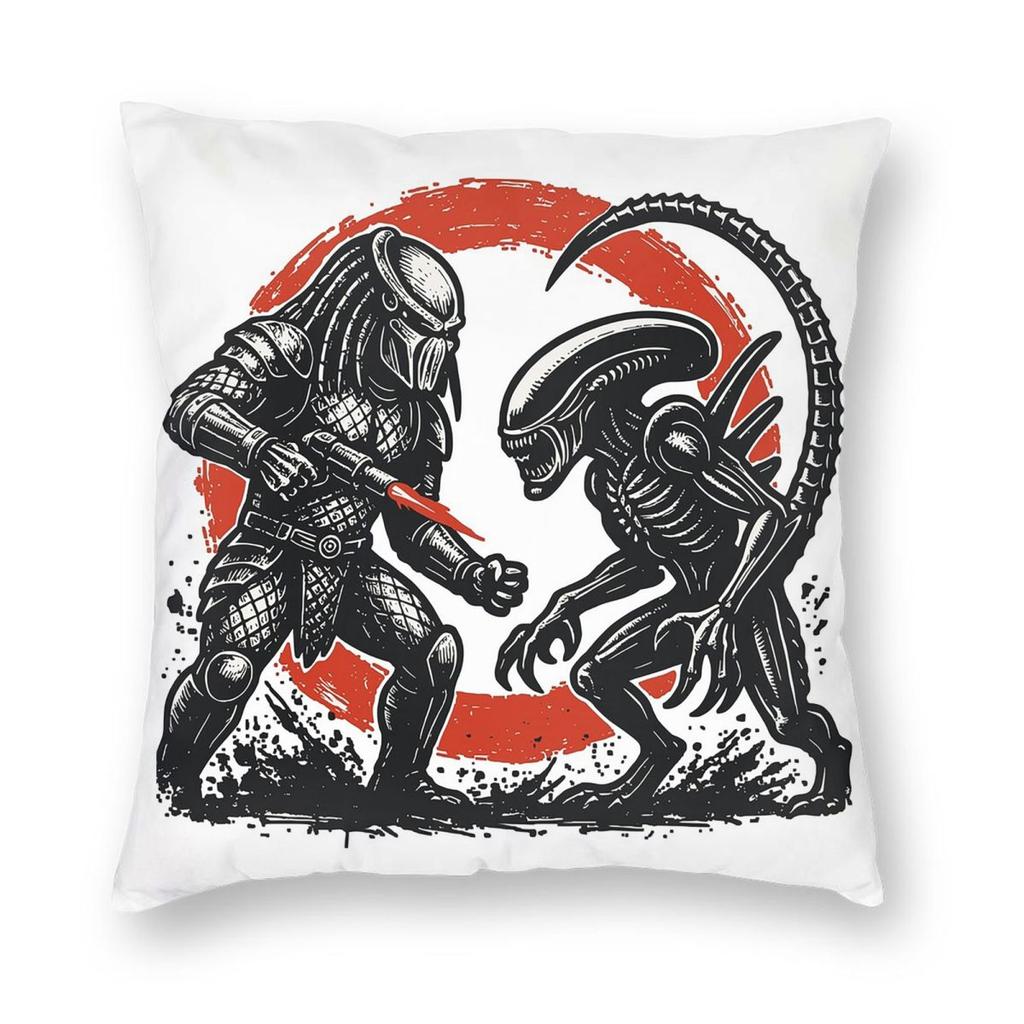 Игровой квадратный наволочка для подушки Alien VS Predator Чехол на подушку Декоративная наволочка на молнии Уютная декоративная подушка для дома Гостиной