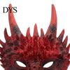 Adjustable Strap Party Costume Dragon Masque for Adults, Halloween Cosplay 3D Simulation Thorn Face Shield Full Festival, Carnival Masquerade