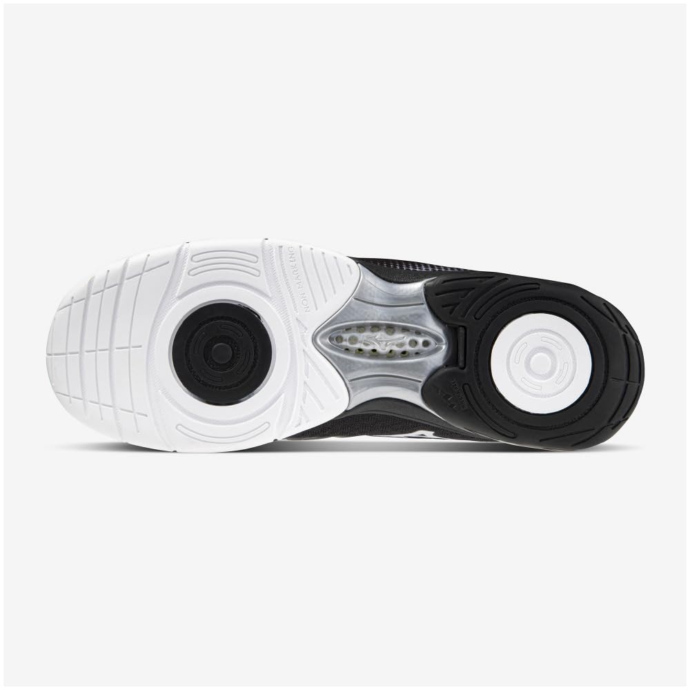 Mizuno Wave Diverse DE 2 Фитнес Размер 2E Обувь, Для помещений, Студия, Спортзал, Тренировка, Белый/Черный/Светло-серый, 24,5 см,