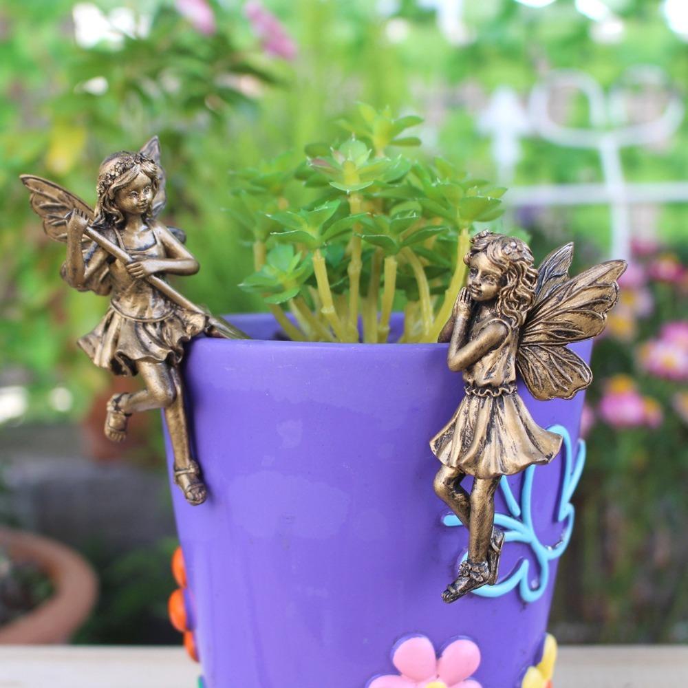 Имитация медного цветка Фея Статуэтка Набор Мультяшная Фея Подвесные Украшения Гостиная Спальня