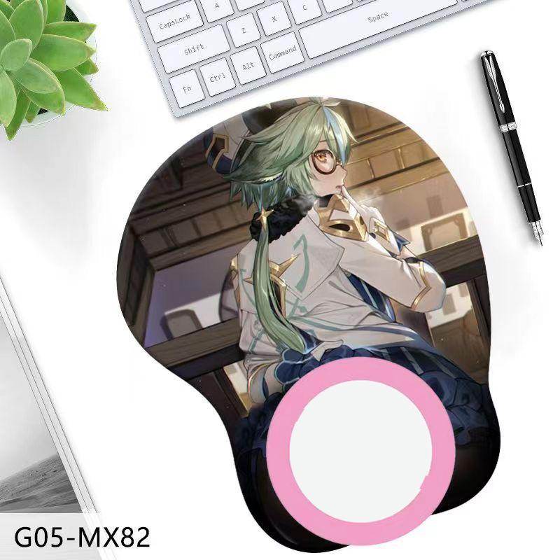 3D силиконовый коврик для мыши с анимационным персонажем, трехмерный коврик для мыши на запястье, ягодицы