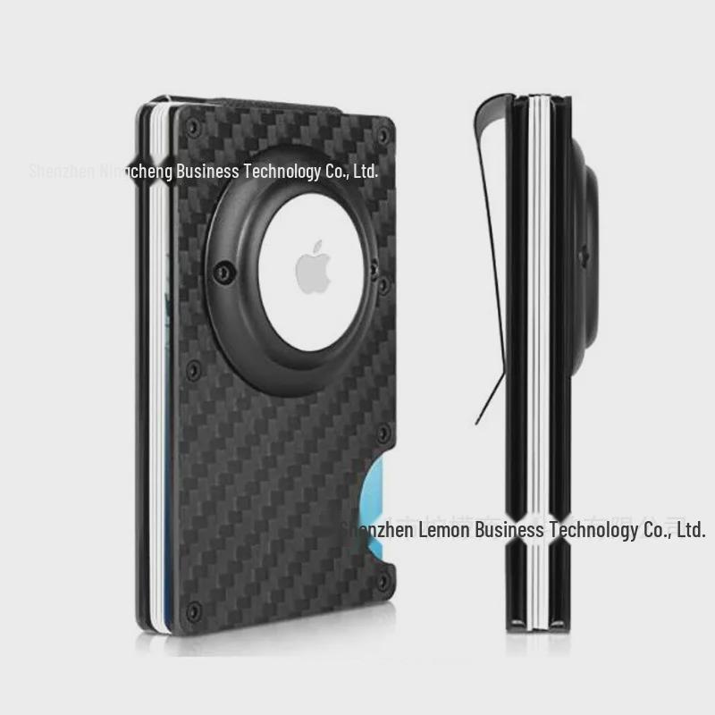 Новый держатель для карт из алюминиевого сплава с блокировкой RFID и трекером AirTag