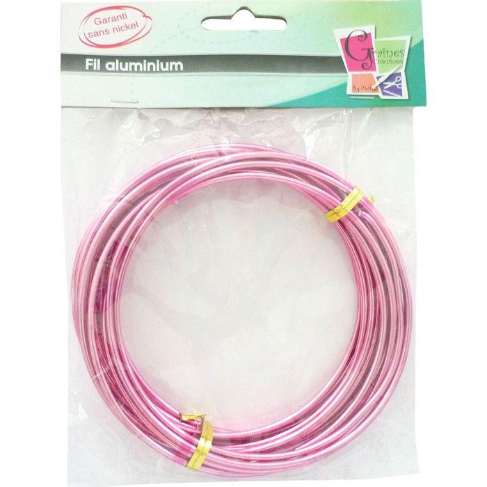 Graine Créative - Fil aluminium 2,5 mm 5 mètres - Fuchsia