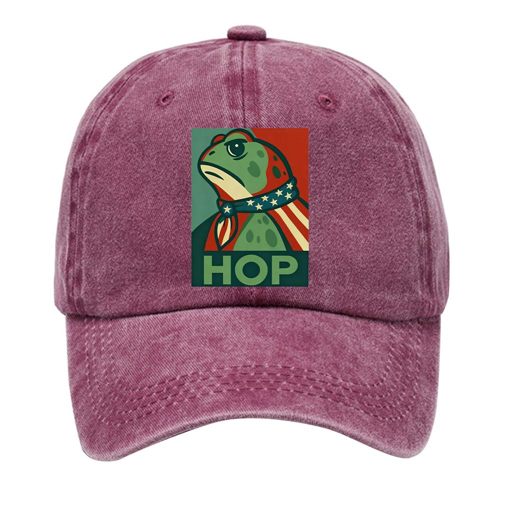 Men's Washed Cotton Baseball Cap With Printed Distressed Soft Top Denim Hat, Vintage Hat