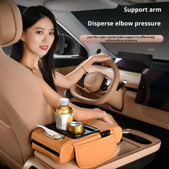 Универсальный чехол на подлокотник автомобиля, несколько отделений, простая установка, чехол на центральную консоль автомобиля с 2 подстаканниками