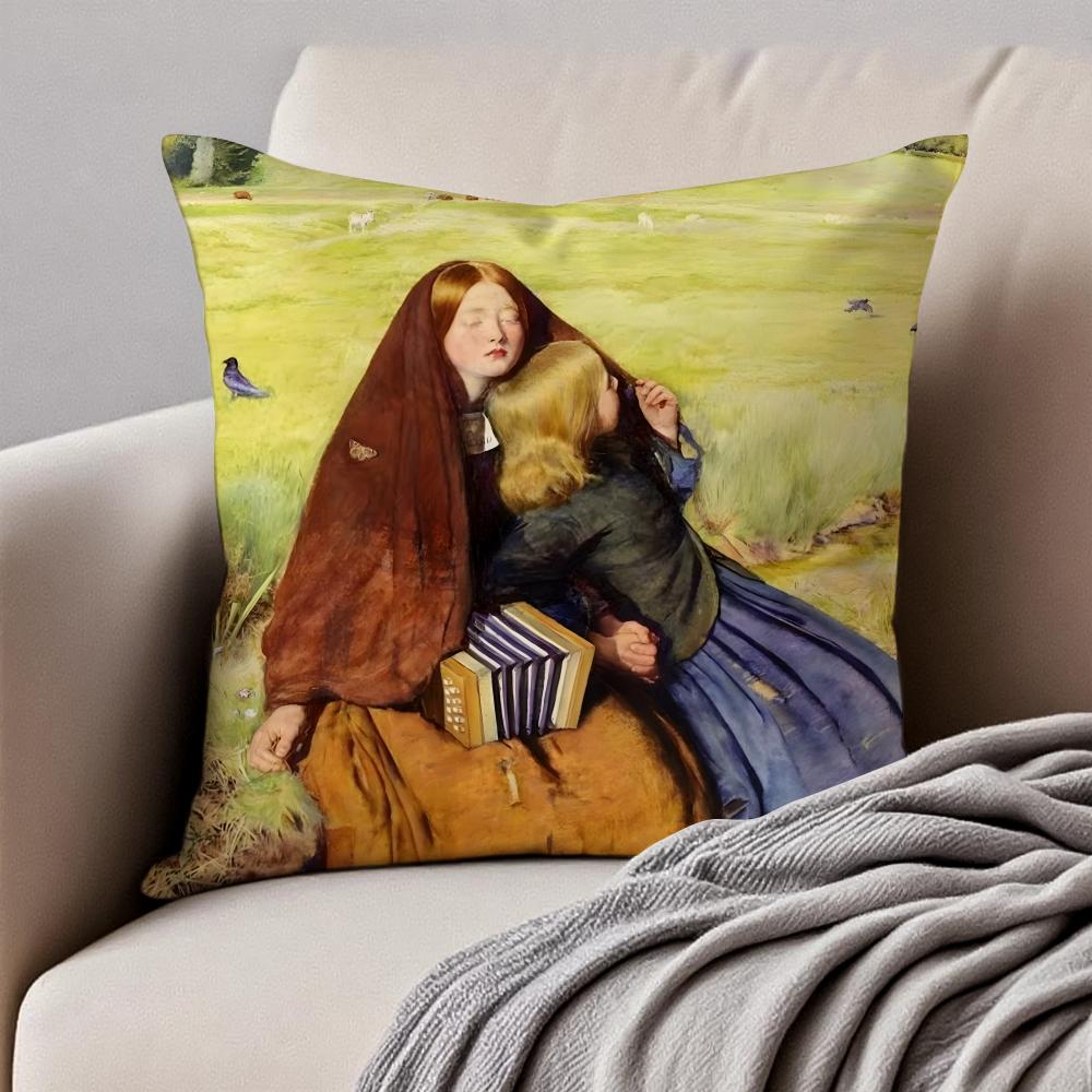 Классический JJohn Everett Millais Наволочка Наволочка Антиклещевая Невидимая молния Короткий плюш Подушка для дивана