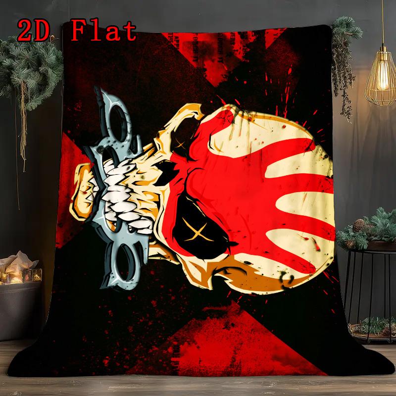 Colorful Five Finger Death 2D Flat Pattern Flannel Blanket High quality All Seasons Warmth and Comfort Perfect for Christmas Gifts.