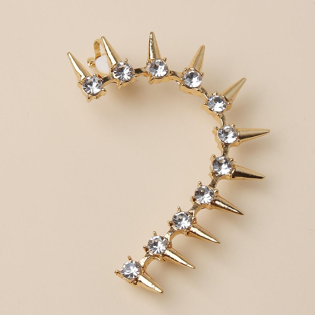 Alloy Ear Fashion Climber With Geometric And Rivet Design For Stylish Women