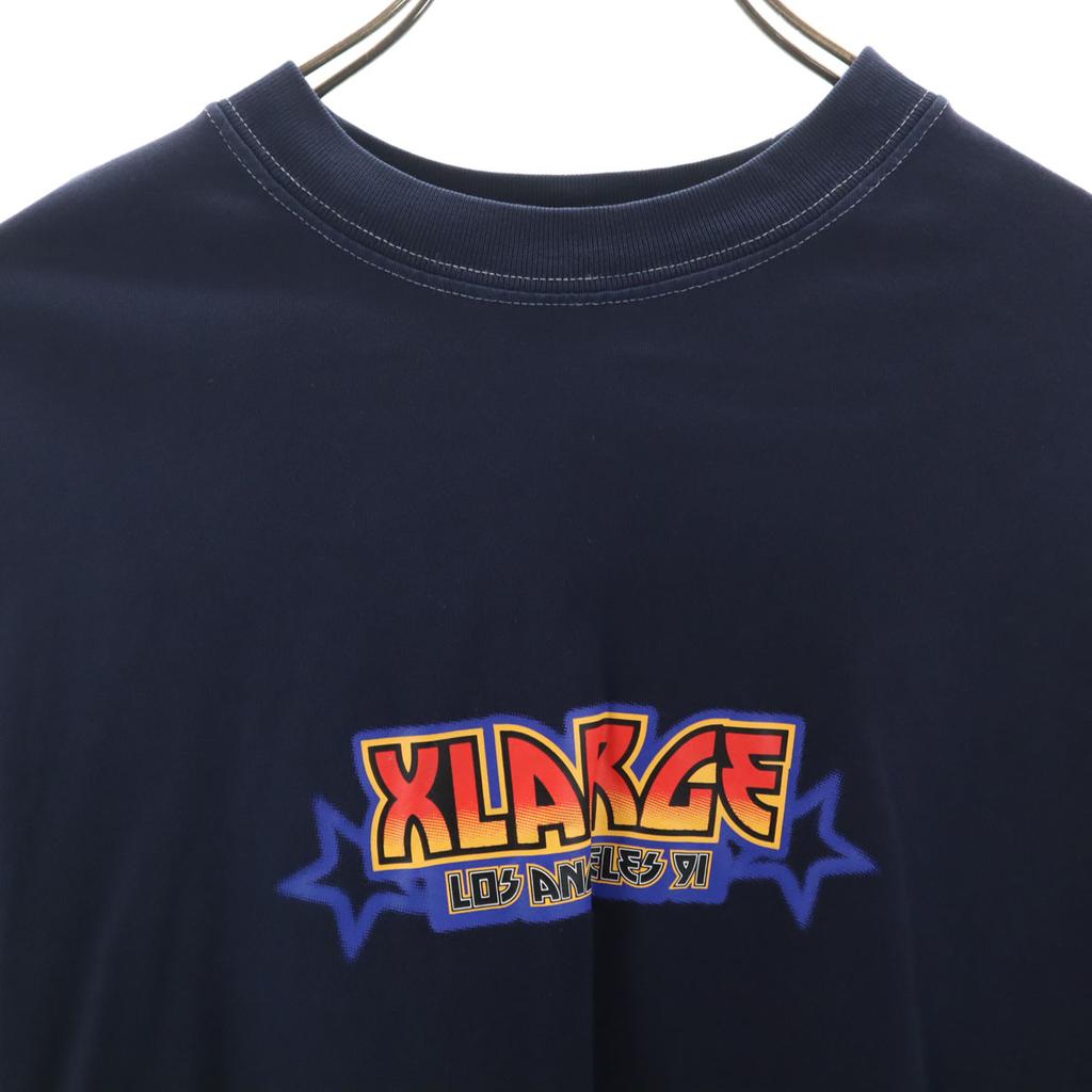 Xlarge Футболка с длинным рукавом, принт на спине, размер M, темно-синяя, Ron T, мужская, б/у