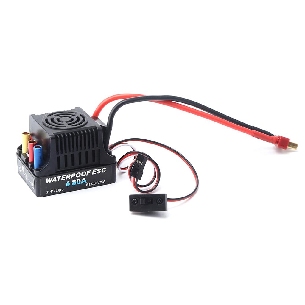 80A Бесщеточный 2-4S ESC Электрический контроллер скорости 6V 5A BEC T Plug для 1/8 1/10 RC Car