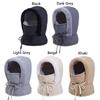 Unisex 4-in-1 Down Cotton Winter Warm Hat Scarf Face Mask Earflap Integrated Pullover Cap Thickened Cycling Cap Balaclava Hat