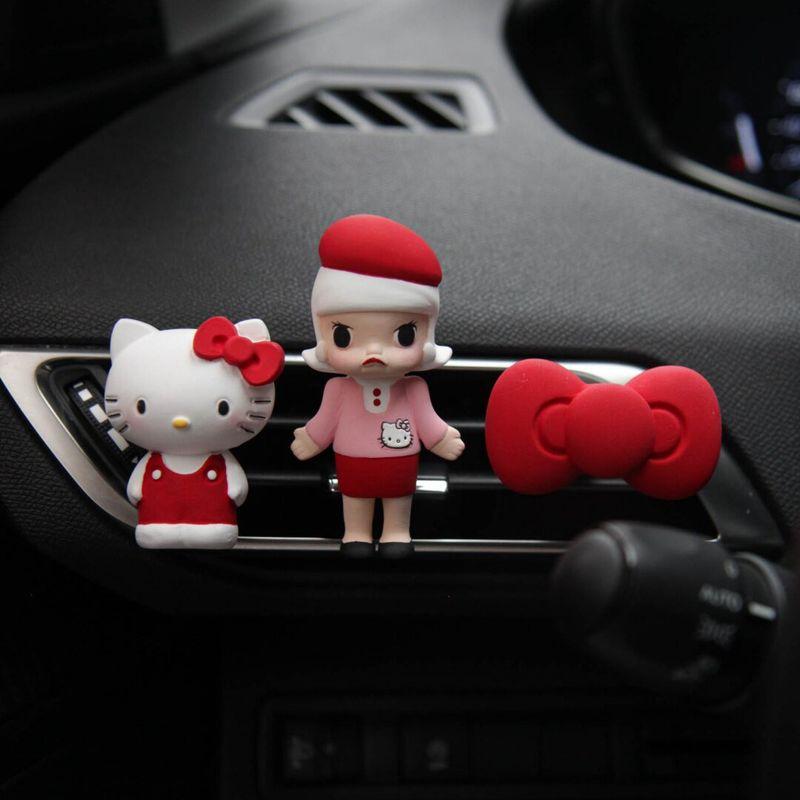 Cute Cartoon Hello Kitty Couple Doll Car Aromatherapy Car Air Conditioner Air Outlet Fragrance Fancy Fragrant Stone