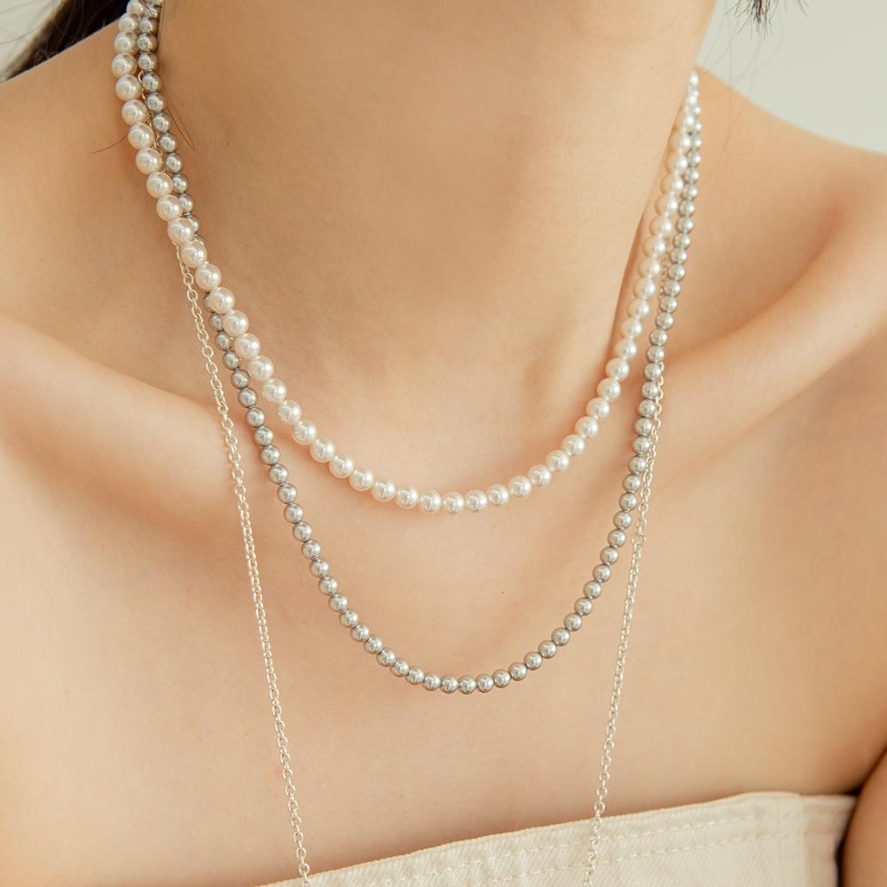 Серебряный кулон Lunne 925 с жемчугом, двусторонний, бело-серый #Lsn51