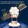 1 Set DIY Solar Artificial Satellite Model Kit Educational Handmade Wooden Puzzle Satellite Model Kids Science Exploration Projects STEM Toy Space