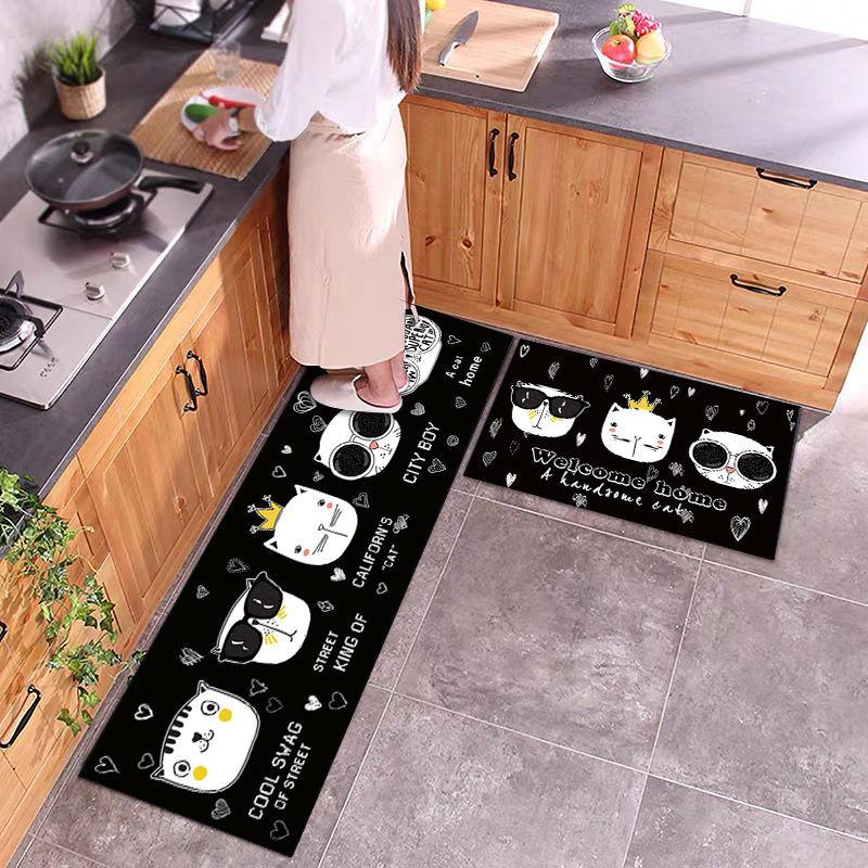 Kitchen Washable Anti-Slip Long Floor Mat Bathroom Entrance Door Absorbent Mat Bedroom Bedside Area Rug Living Room Prayer Rug