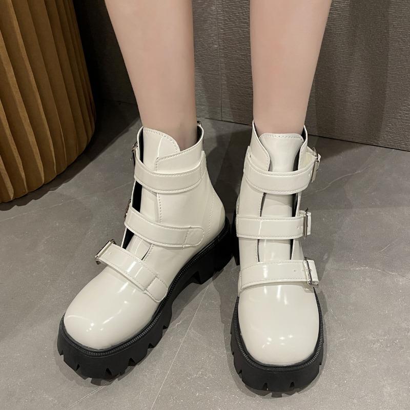 2024 Spring and Autumn Women's New Thick Sole Short Boots Motorcycle Boots Show Long Legs and Casual Style