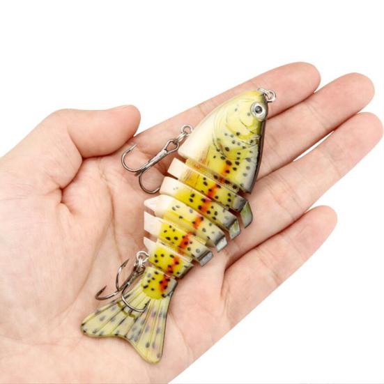 10CM/15.5G Multi-Jointed Fishing Lure with Hooks Realistic 7-Section Swimbait Bionic Hard Artificial Bait Freshwater Saltwater Fishing Accessories
