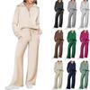 2024 Autumn/Winter Women's Casual Zipper Sweatshirt & Wide-Leg Pants Set