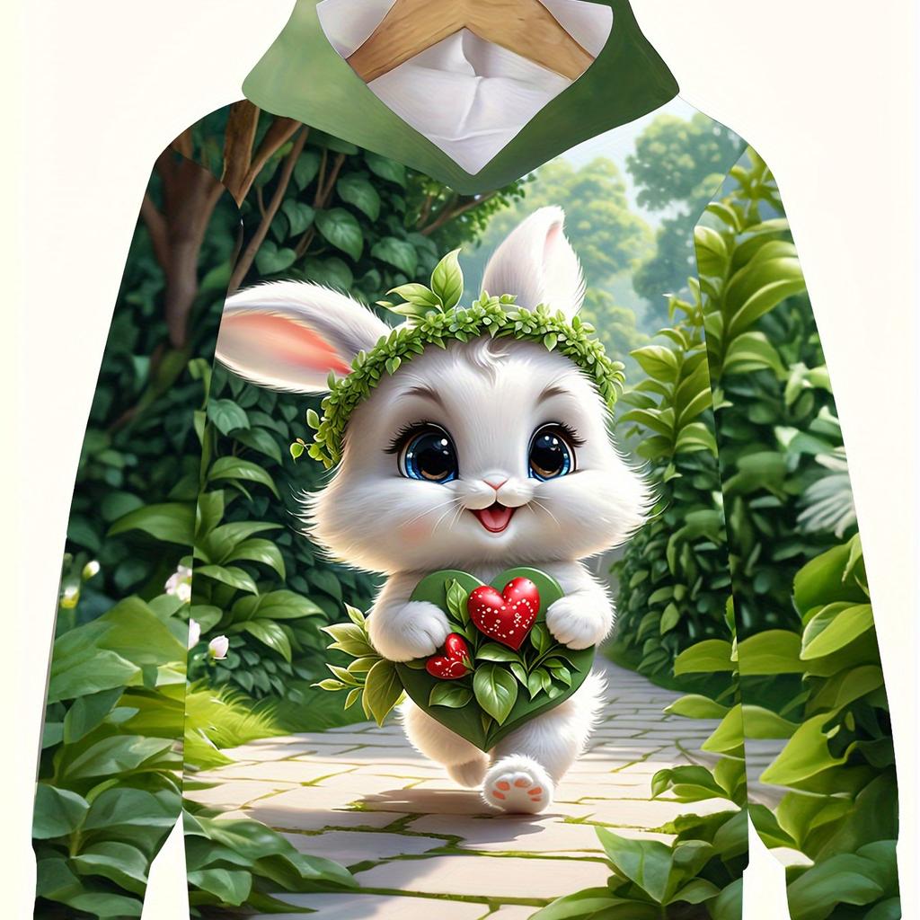 Детская одежда Толстовки с капюшоном для девочек с длинным рукавом 3D милые животные принт детская одежда весна-осень повседневная кавайная одежда для девочек на открытом воздухе топы