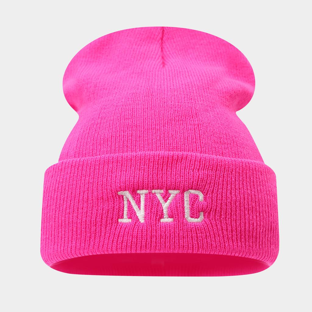 Simple and fashionable trendy brand NYC letter embroidered beanie men's and women's outdoor cycling camping warm cold hat