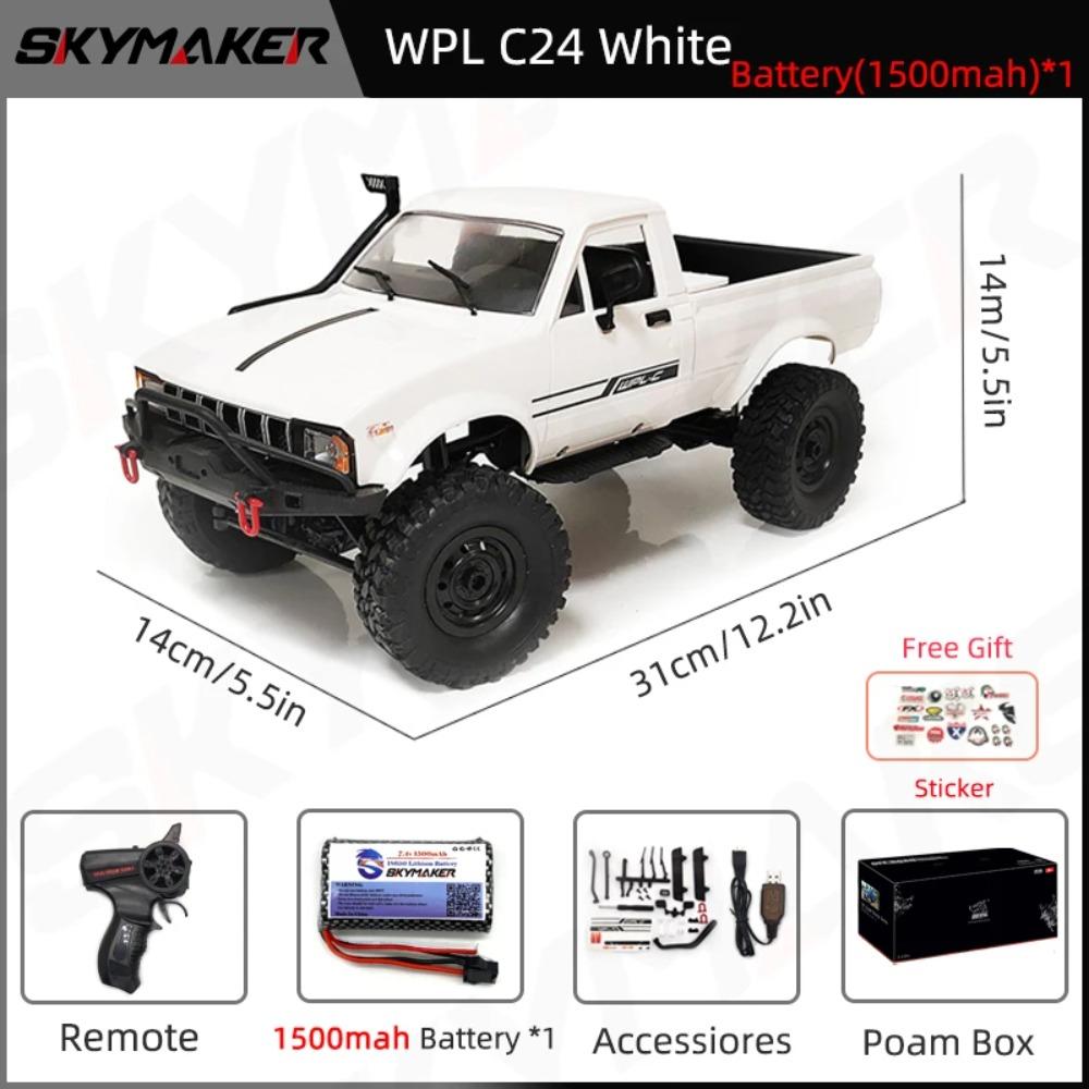 Полномасштабная радиоуправляемая машина WPL C24-1 1:16 2,4G 4WD Rock Crawler электрический багги альпинистский грузовик светодиодный свет на дороге 1/16 для детей подарки игрушки