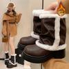 2025 New Fashion Casual Warm Velvet Snow Boots Women's Thickened Autumn and Winter Versatile Short Boots Leather Platform Cotton Shoes