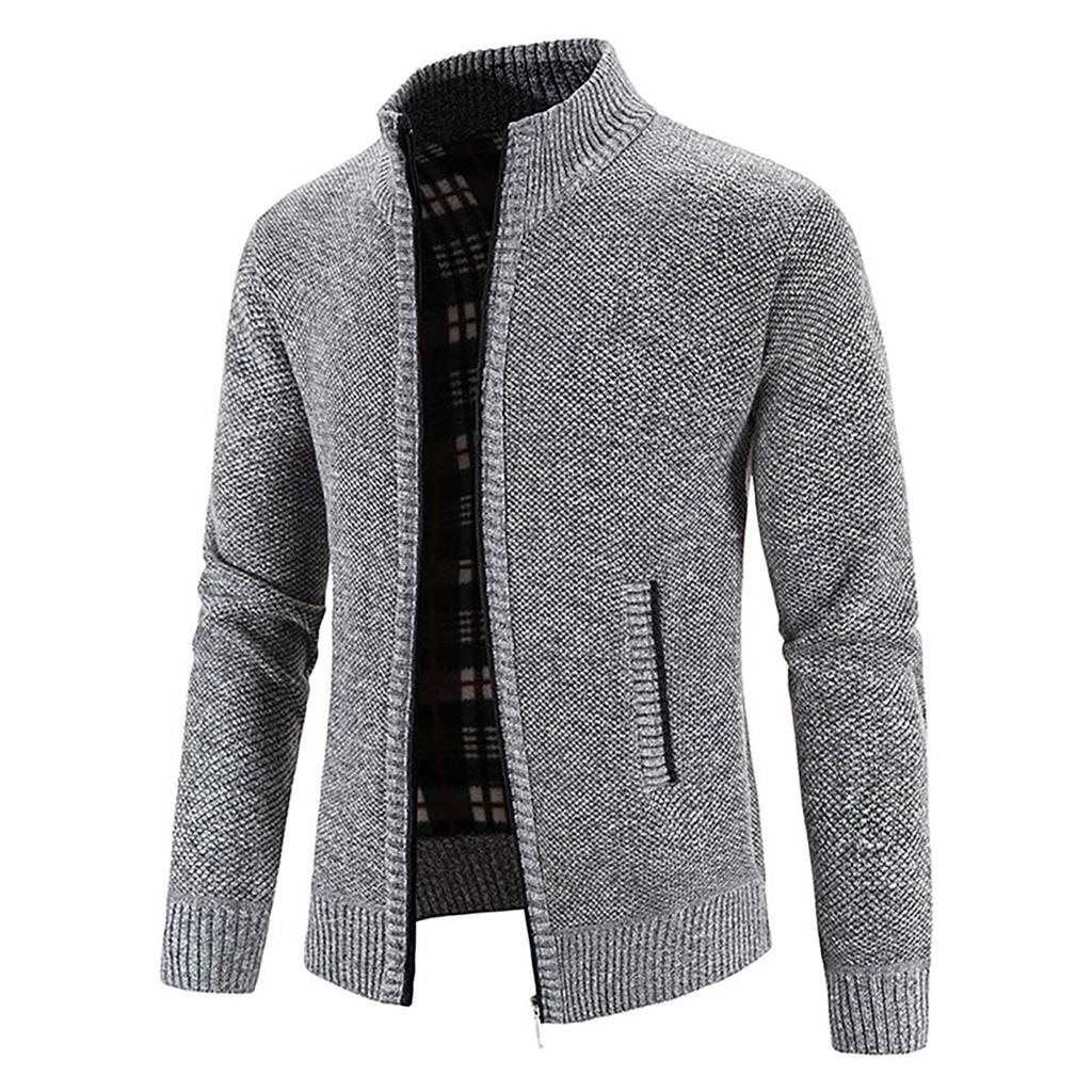 And Winter Men's Fashion Loose Cardigan Warm Jacket Sweater Stand Collar Knitting Coat