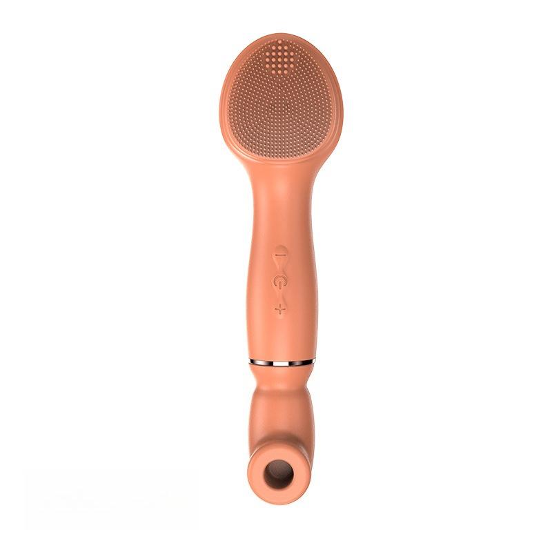 Retractable Vibrator Tongue Licking Sucking Vibrator Massager G-spot Stimulator Replaceable Facial Cleansing Brush Adult Sex Toy