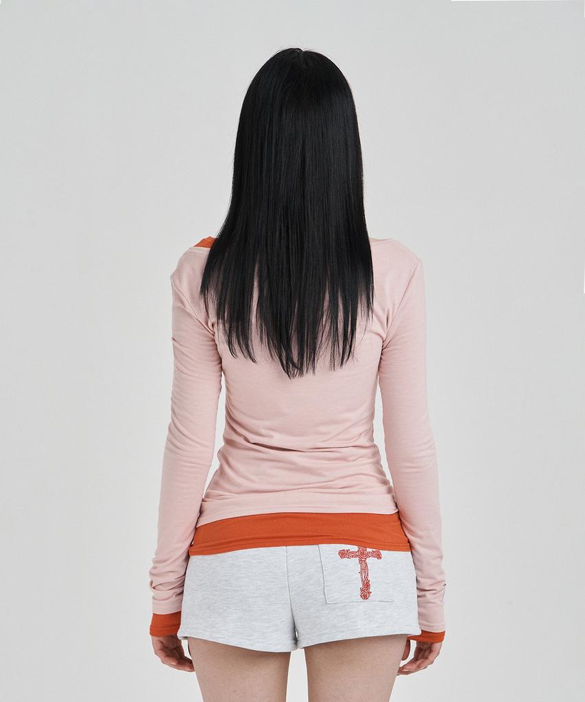 ILLIO Red Orange My One Scoop Neck Longsleeve