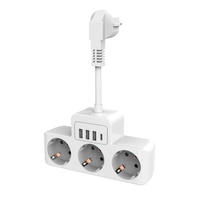 Сетевой фильтр с вилкой ЕС и 3 USB-портами типа C для быстрой зарядки, сетевой адаптер с несколькими розетками, сетевой фильтр для дома