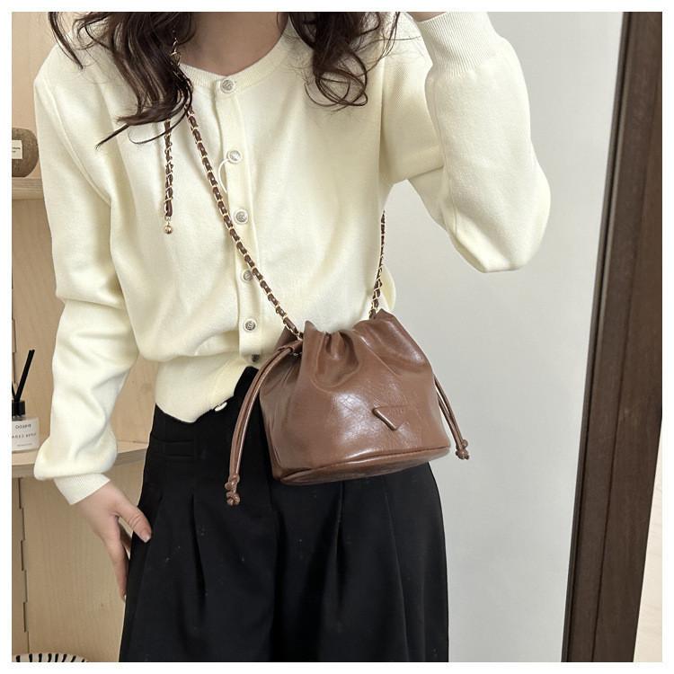 Шикарная городская сумка-ведро для женщин из мягкой искусственной кожи с кулиской